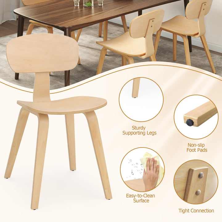 Giantex Modern Dining Chair Set of 2/4 with Wide Seat
