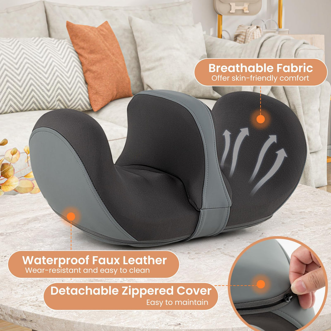 Giantex Electric Foot Massager, Calf Massager with Heat, 3 Massage Intensity, Vibration, Detachable Middle Sponge