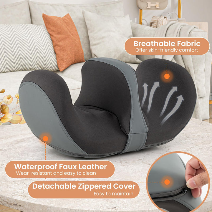 Giantex Electric Foot Massager, Calf Massager with Heat, 3 Massage Intensity, Vibration, Detachable Middle Sponge