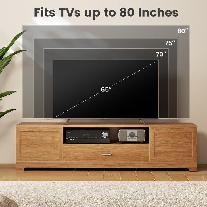 Giantex Farmhouse Rustic TV Stand for TVs up to 80"