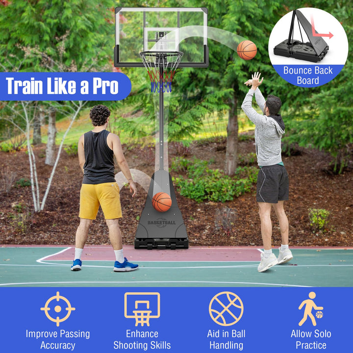 Giantex 4.9-10 Feet Height Adjustable Portable Basketball Hoop Basketball Goal System