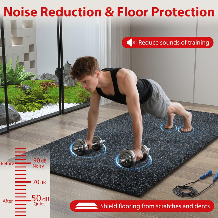 Giantex 0.39" Thick 24" x24" Interlocking Rubber Gym Floor Mats with Border Strips