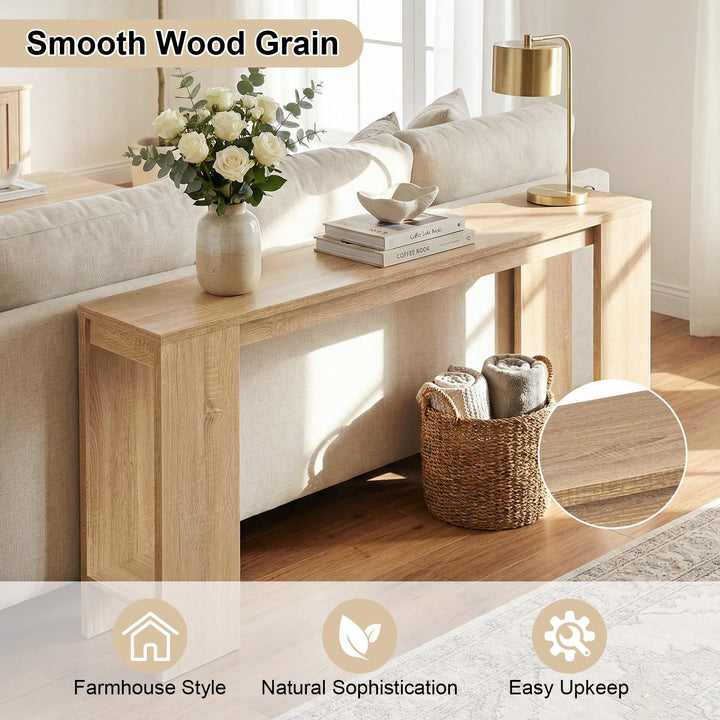 Giantex 71" Farmhouse Console Table | Narrow Long Entryway Table Behind Couch