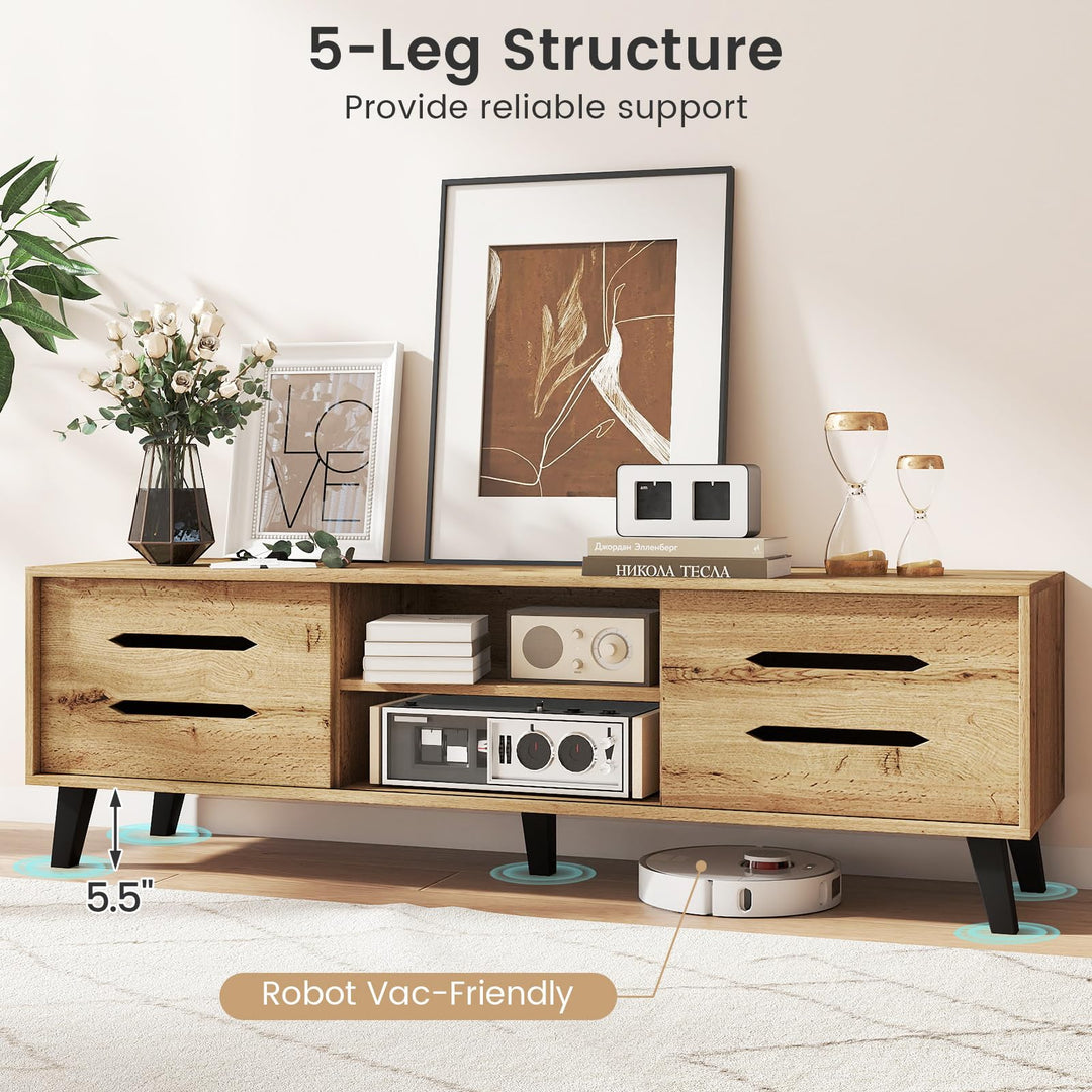 Giantex Mid Century Modern TV Stand for 55-65 Inch TV