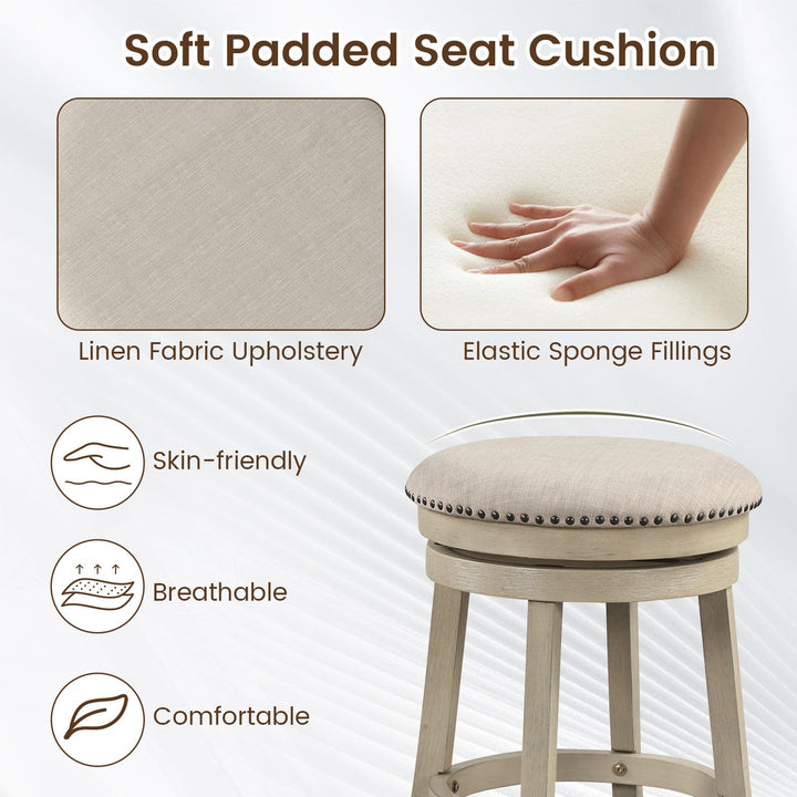Giantex 24"Swivel Bar Stools Set of 2/4 with Comfy Padded Seat Cushion