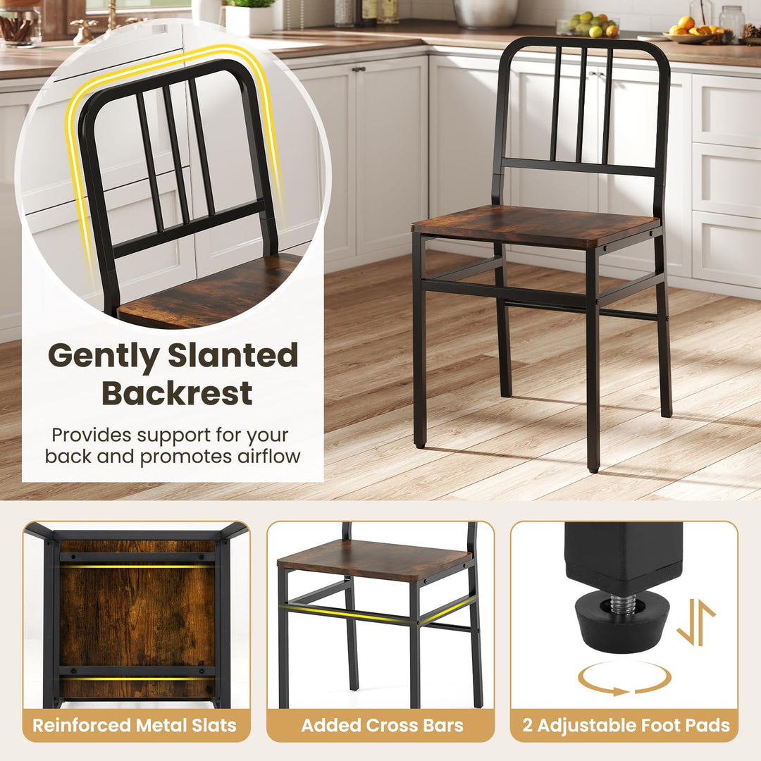 Giantex 40-Inches Round Kitchen Table &amp; Chairs with Storage Rack &amp; Metal Frame