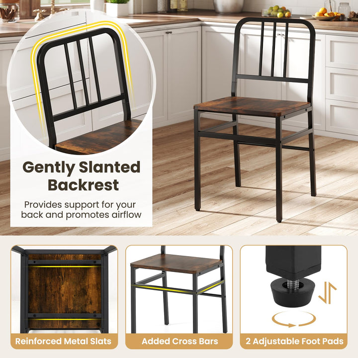 Giantex 40-Inches Round Kitchen Table &amp; Chairs with Storage Rack &amp; Metal Frame