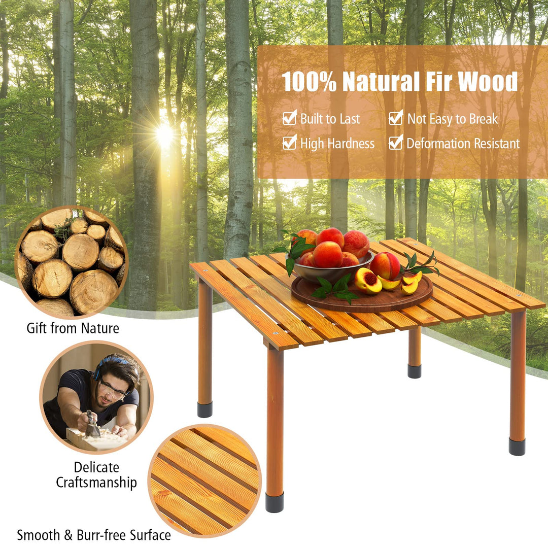 Giantex Portable Camping Table, Folding Picnic Table with Carrying Bag &amp; Roll-up Tabletop