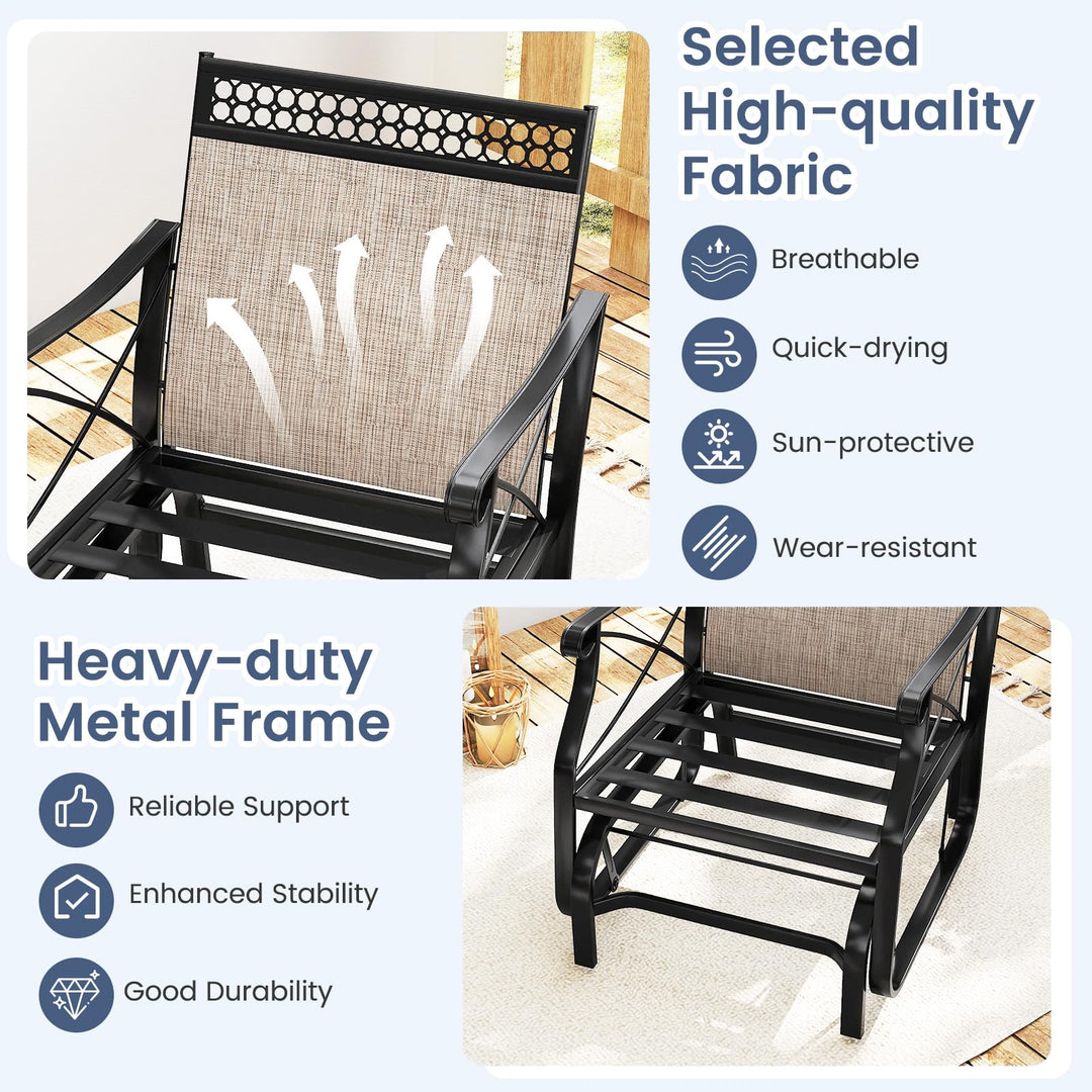 Giantex Patio Rocking Chai with Thick Removable Seat and Back Cushions