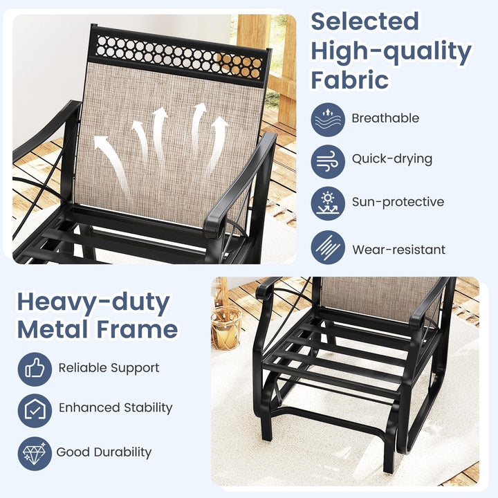 Giantex Patio Rocking Chai with Thick Removable Seat and Back Cushions