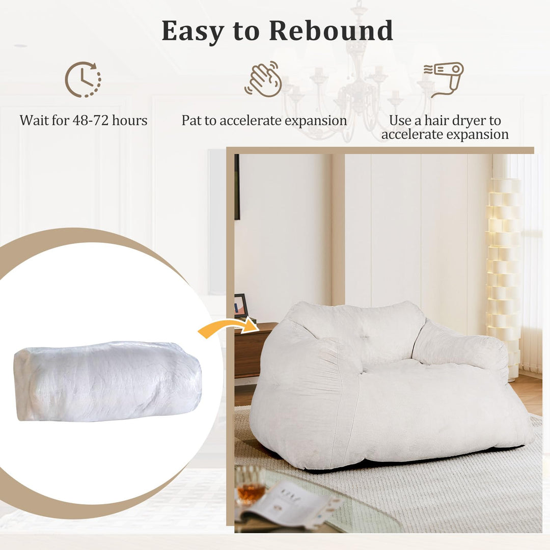 Giantex Bean Bag Chair for Adults Teens Plush Lazy Sofa with Ultra-Soft Velvet Cover &amp; Non-Slip Bottom