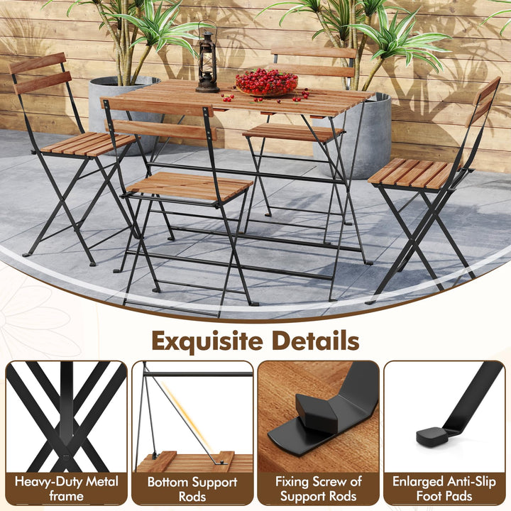 Giantex 5 Piece Outdoor Dining Table Set for 4