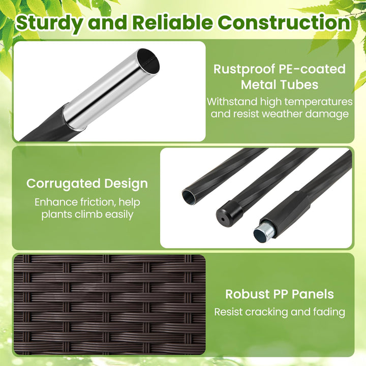 Giantex Raised Garden Bed with Lattice Trellis Self-Watering Planter Box（32"LX16"WX50"H）