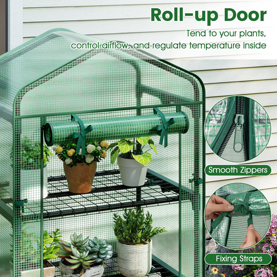 Giantex Mini Greenhouse Portable Plant Grow House with 5 Tier Shelves