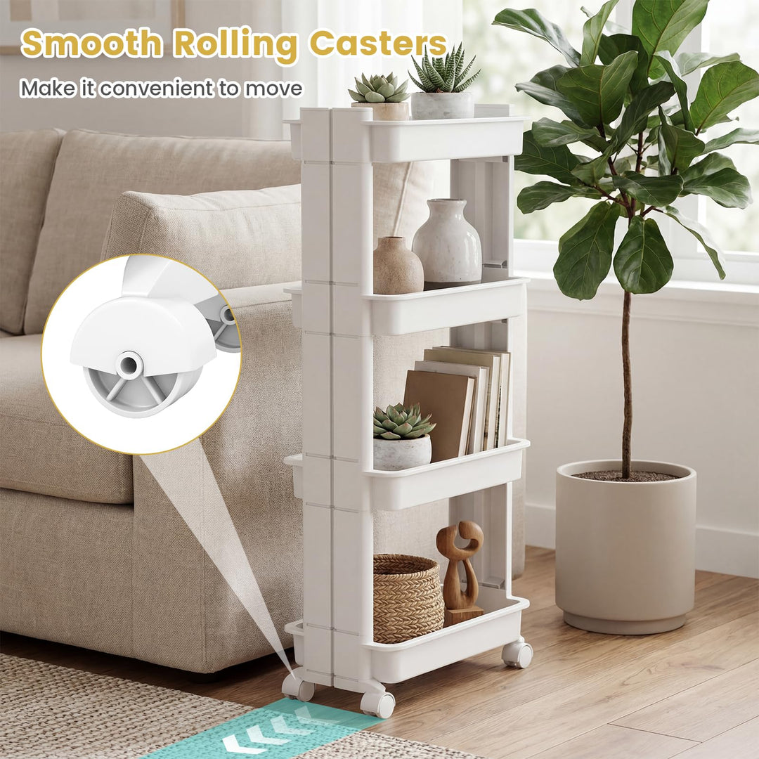 Giantex 4-Tier Slim Rolling Storage Cart for Kitchen