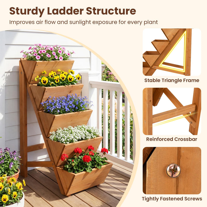 Giantex 5-Tier Wooden Vertical Raised Garden Bed