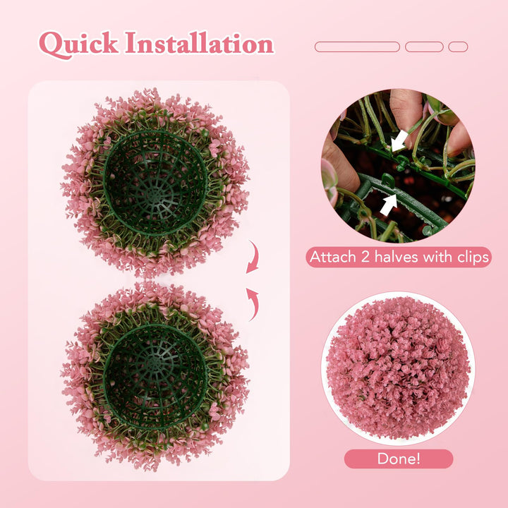 Giantex 2 PCS Artificial Plant Topiary Ball, 17.5&