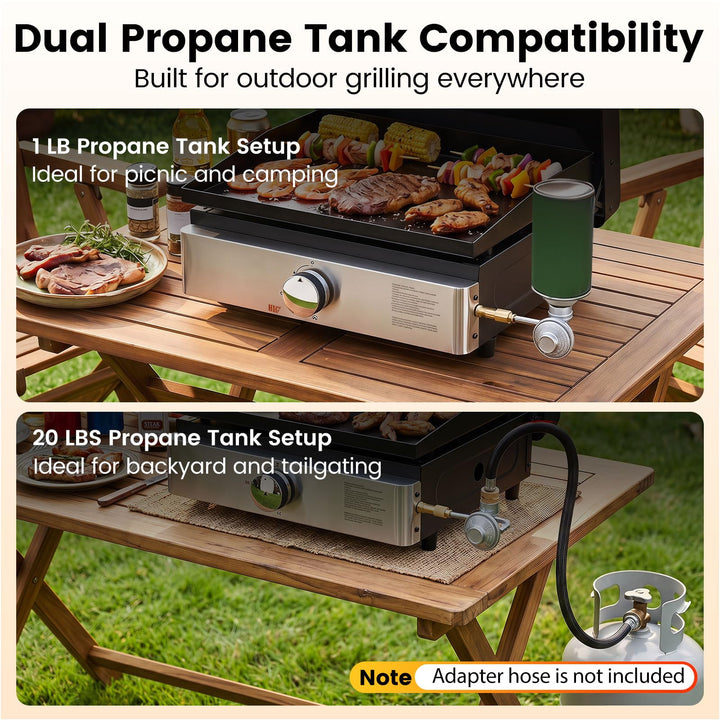 Giantex 1-Burner 12,500 BTU Portable Propane Gas Griddle with Lid