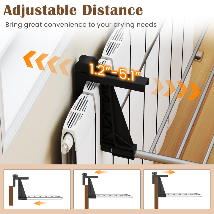 Giantex Aluminum Hanging Laundry Rack with Adjustable and Foldable Brackets (37" L)