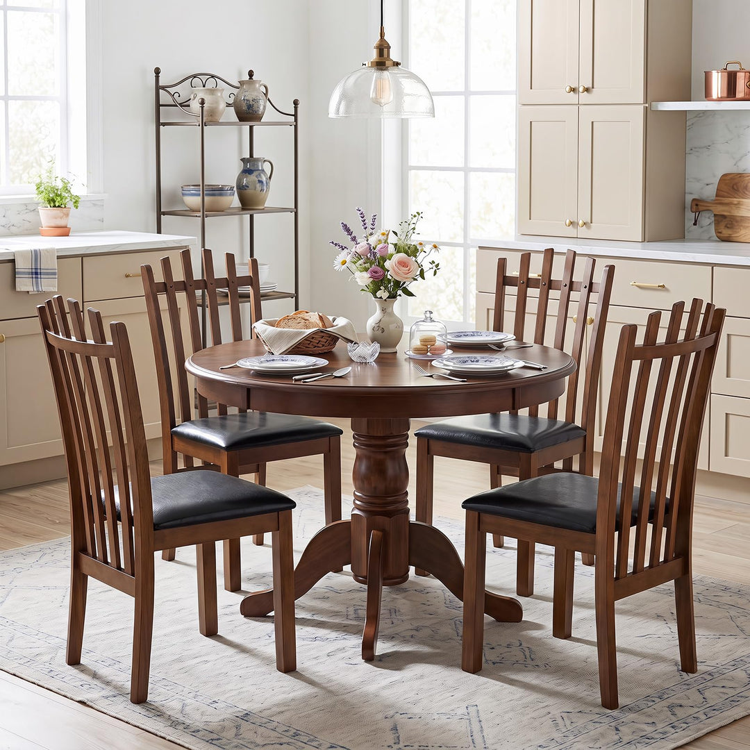 GIANTEX Wood Dining Chairs Set w/ Rubber Wood Frame