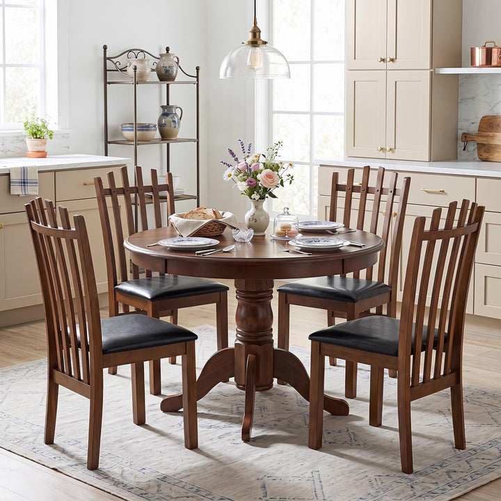 GIANTEX Wood Dining Chairs Set w/ Rubber Wood Frame