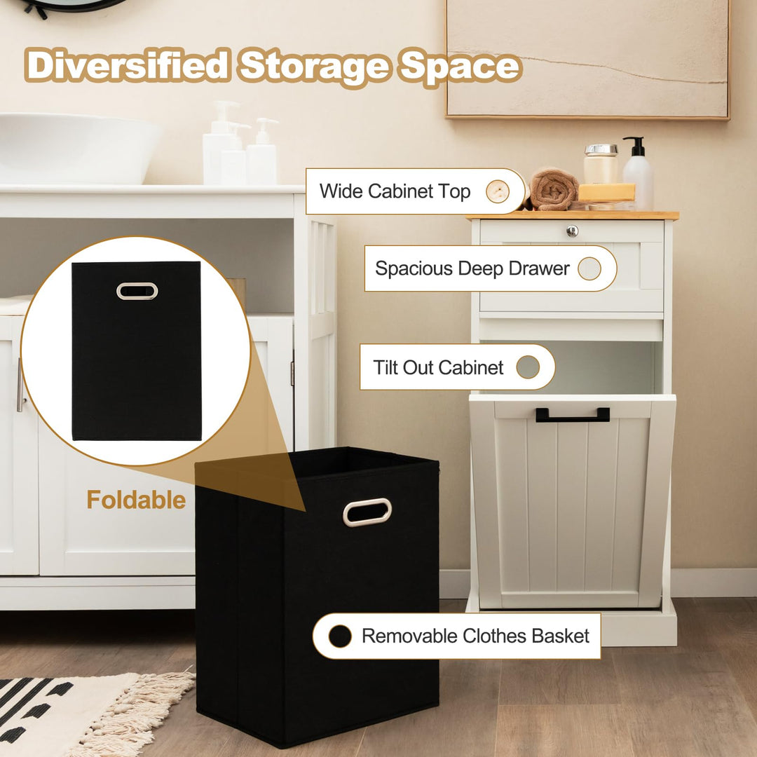 Giantex Tilt Out Laundry Hamper Cabinet