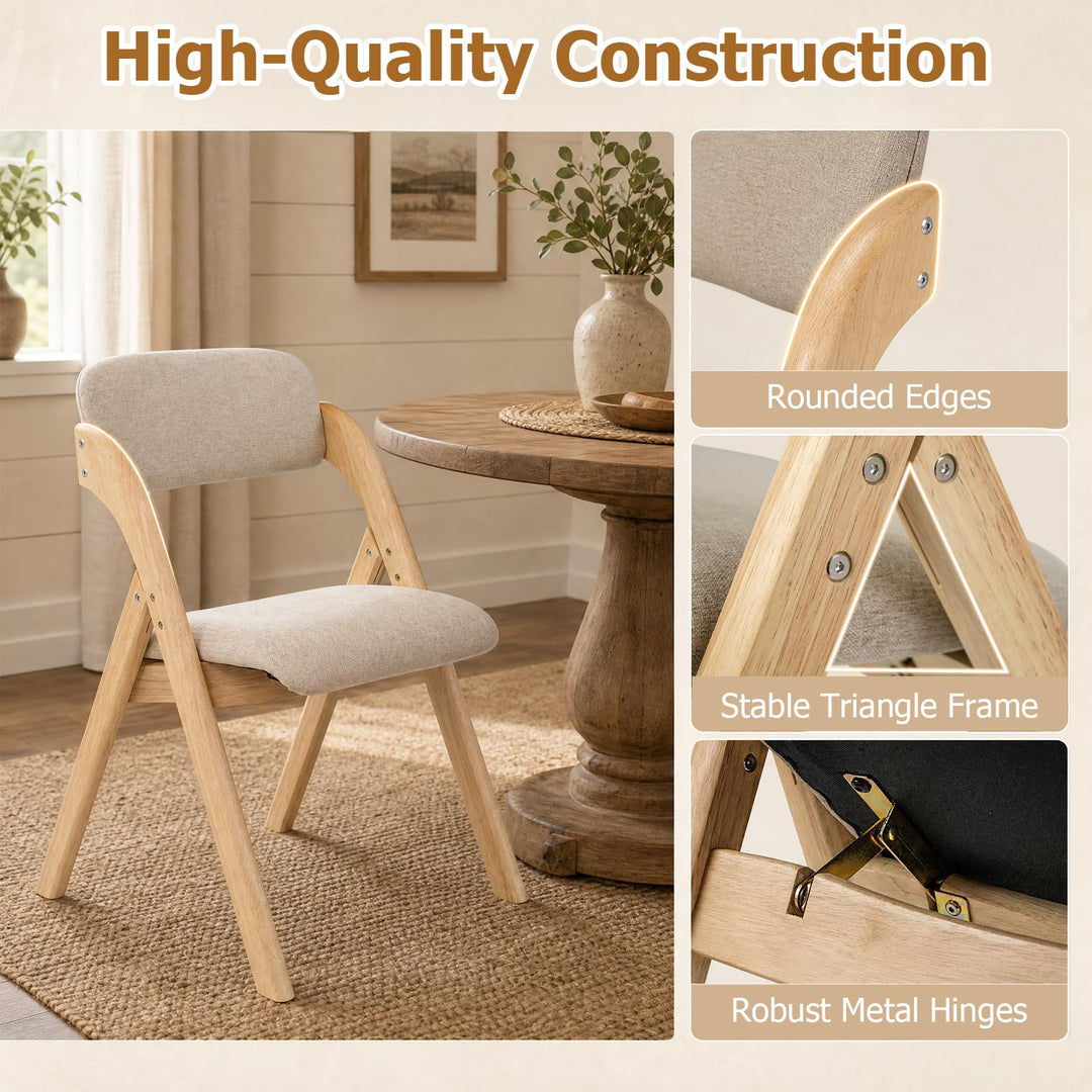 Giantex Folding Dining Chairs Set of 2/4 | Pre-Assembled Padded Kitchen Chairs