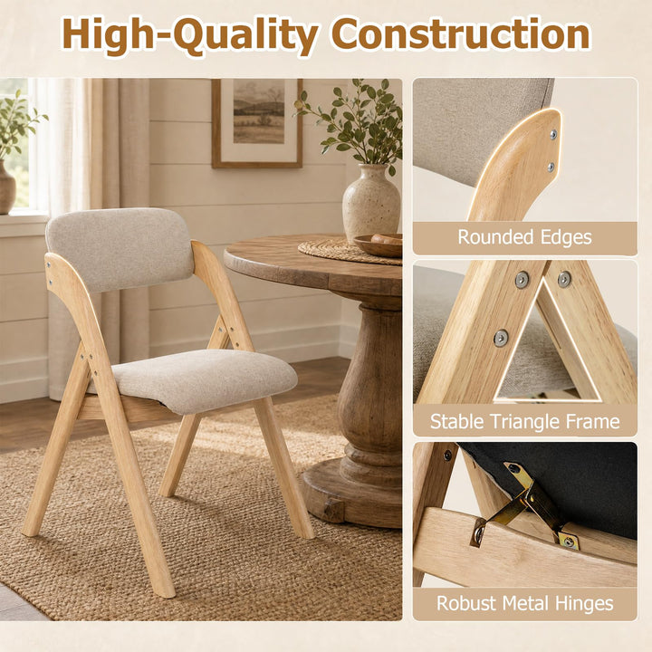 Giantex Folding Dining Chairs Set of 2/4 | Pre-Assembled Padded Kitchen Chairs
