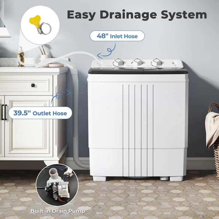 Portable Washing Machine with Built-in Drain Pump