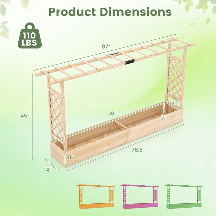 Giantex Wooden Raised Garden Bed with Trellis &amp; Hanging Roof