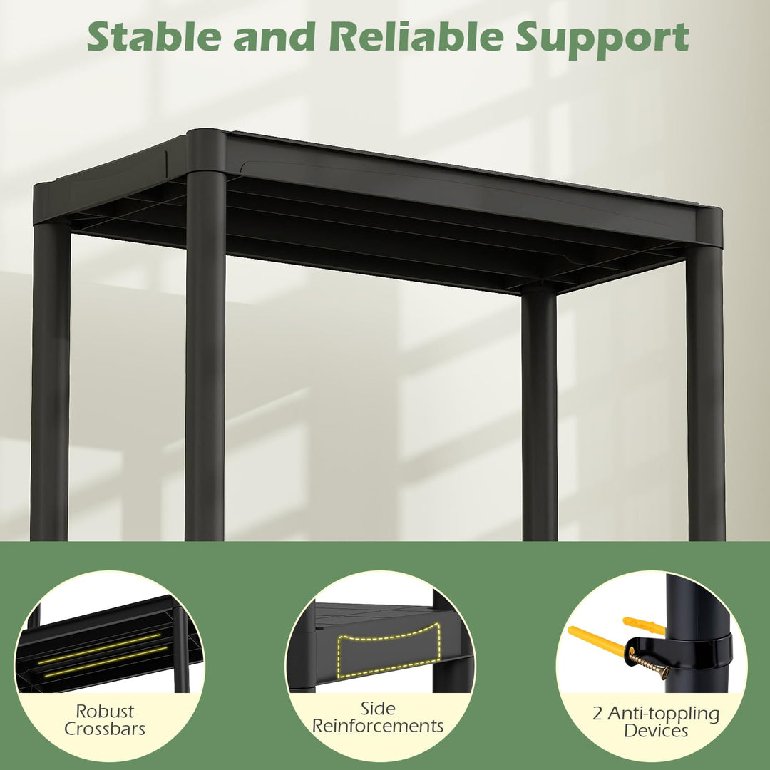 Giantex 4-Tier Heavy-Duty Plastic Storage Shelves (24" x 12.5" x 53")