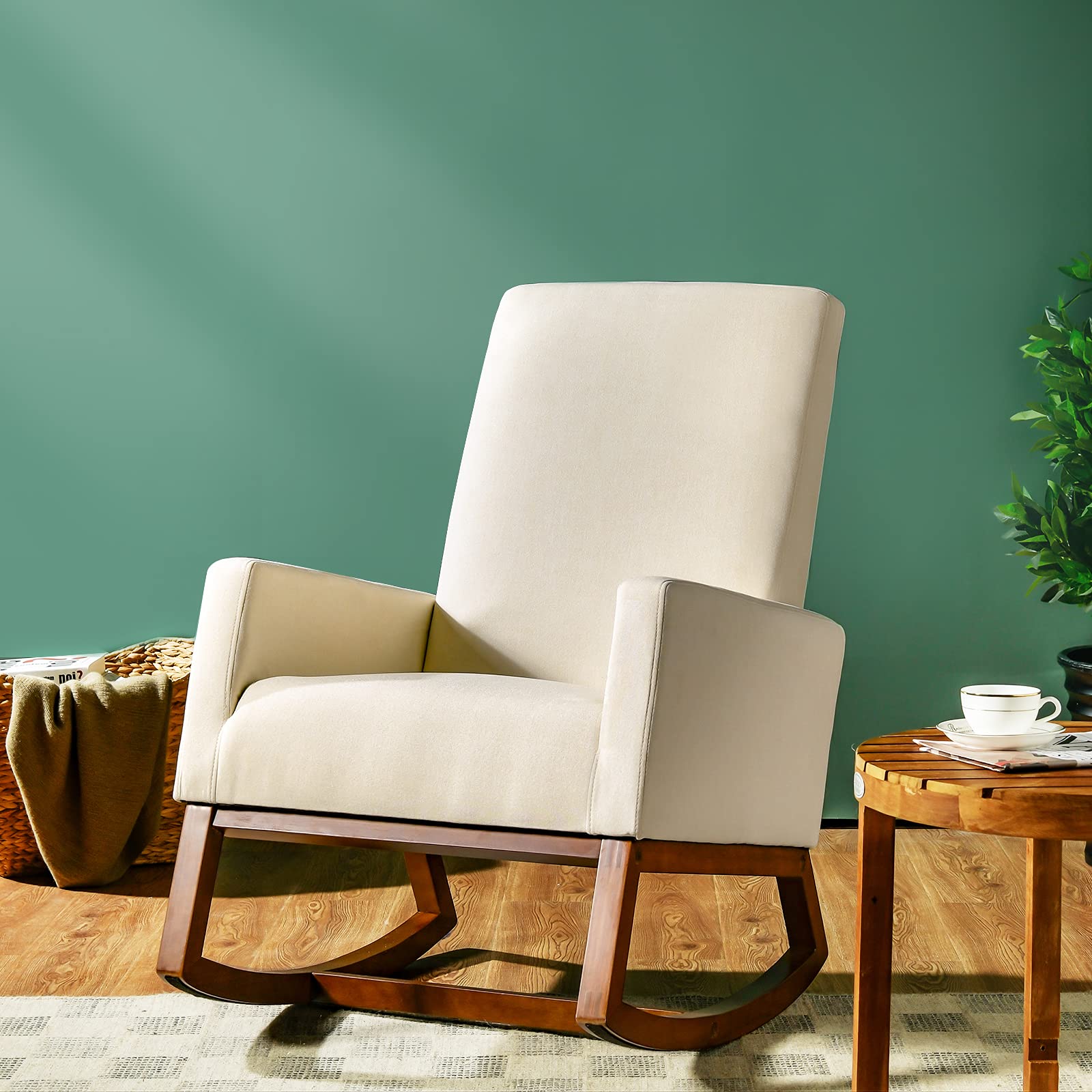 Giantex Rocking Chair Upholstered Living Room Chair
