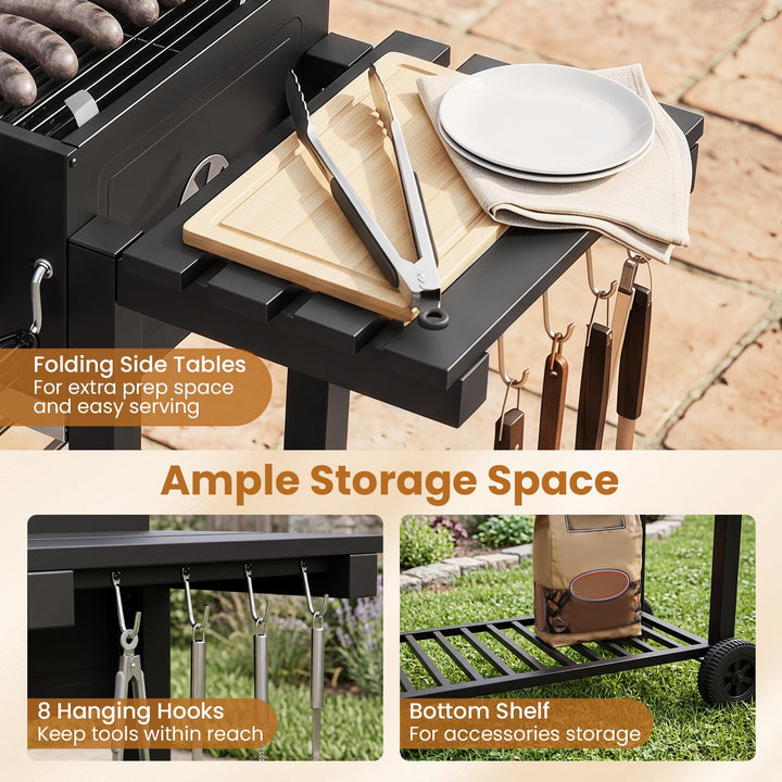 Giantex Extra Large Charcoal Grill with Oversized 752 sq.in. Cooking Area
