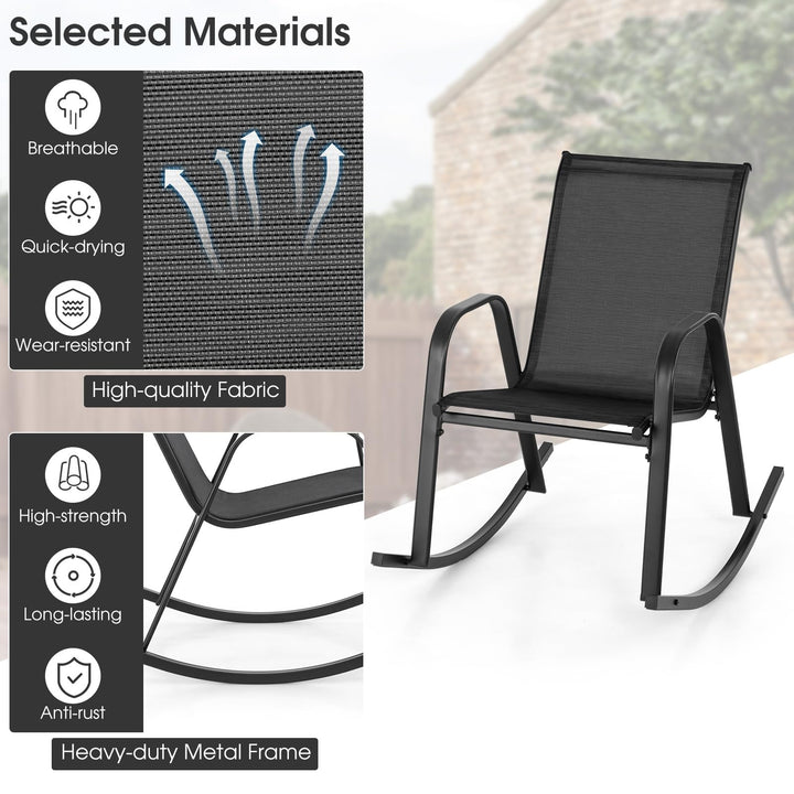 Giantex Outdoor Rocking Chairs , Patio Rocking Chairs w/Breathable Seat &amp; Back