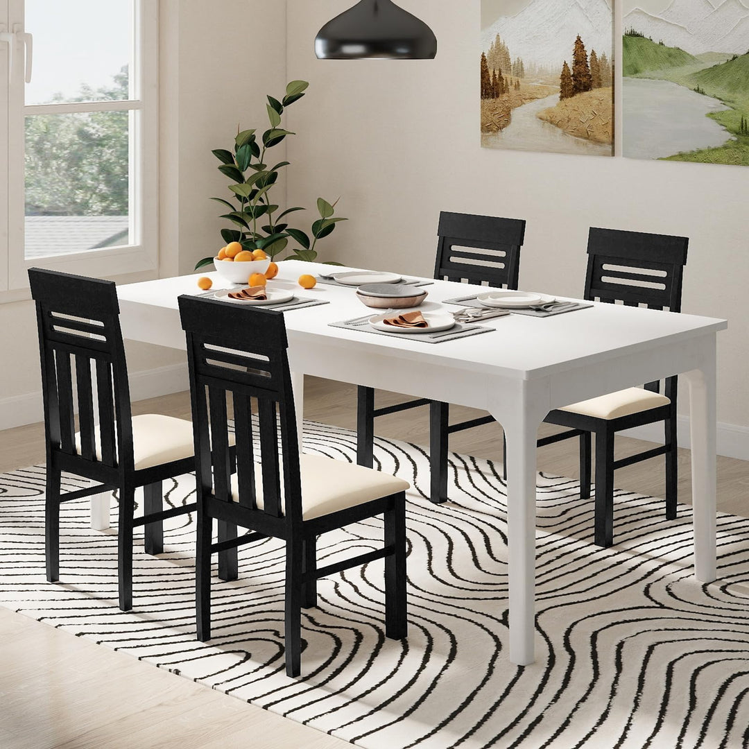 Giantex High Back Dining Room Chairs with Padded Seat &amp; Rubber Wood Frame