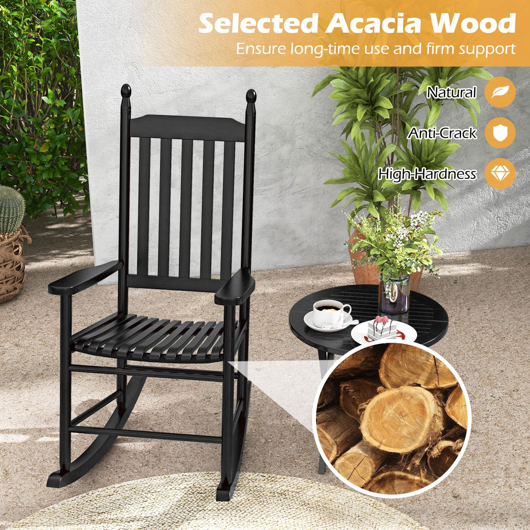 Giantex Outdoor Rocking Chair Set, All Weather Patio Rocker w/Solid Rocking Base &amp; High-Back