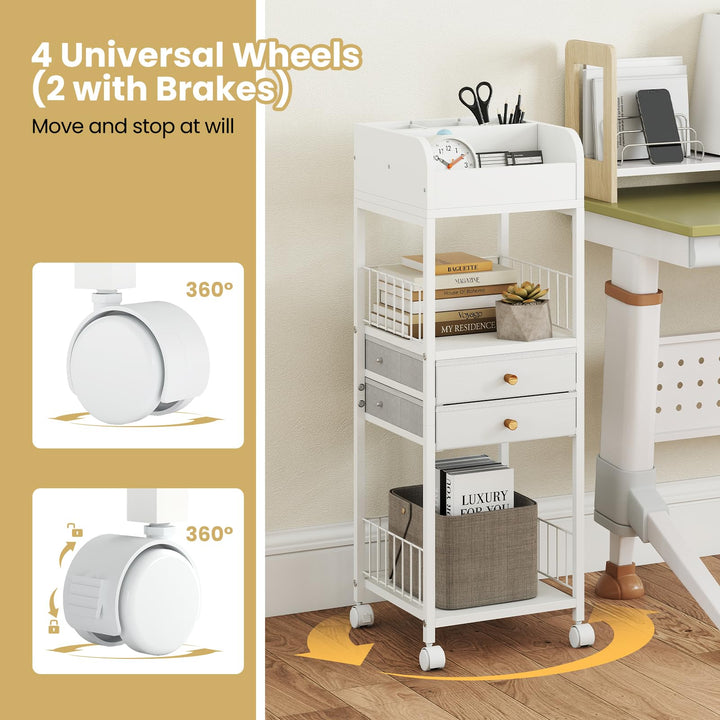 Giantex Rolling Makeup Organizer Cart with Drawers &amp; Shelves