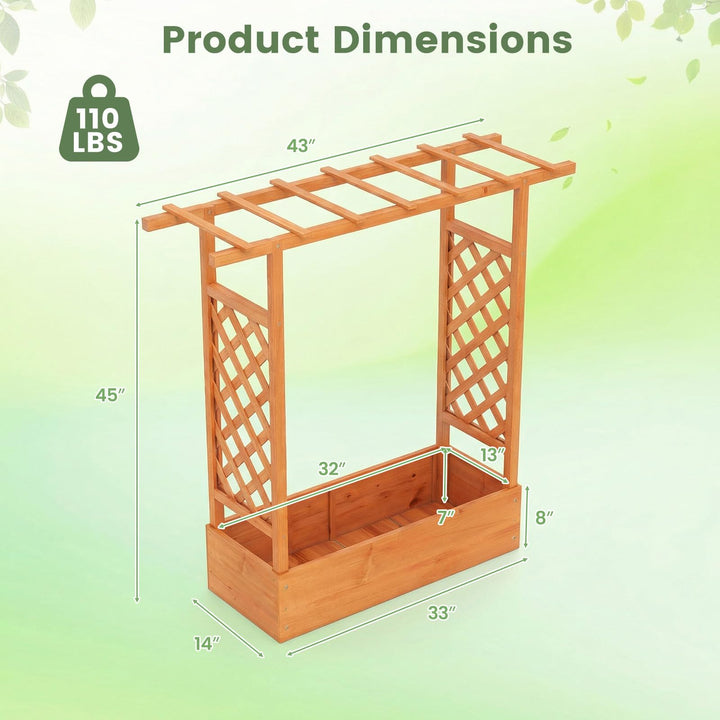Giantex Wooden Raised Garden Bed with Trellis &amp; Hanging Roof