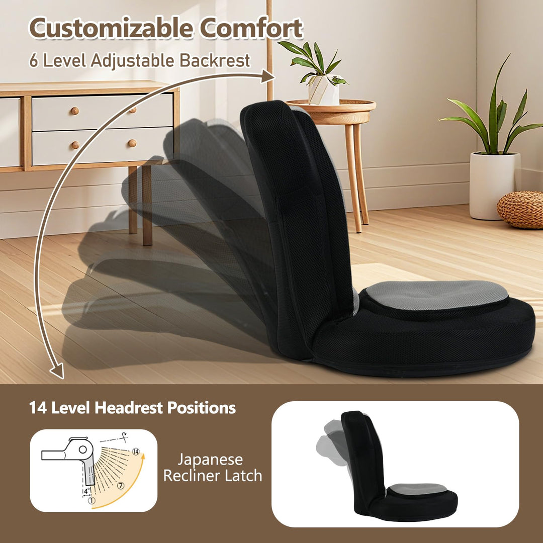 Giantex Floor Comfy Gaming Leisure Chair with Adjustable Headrest and Backrest