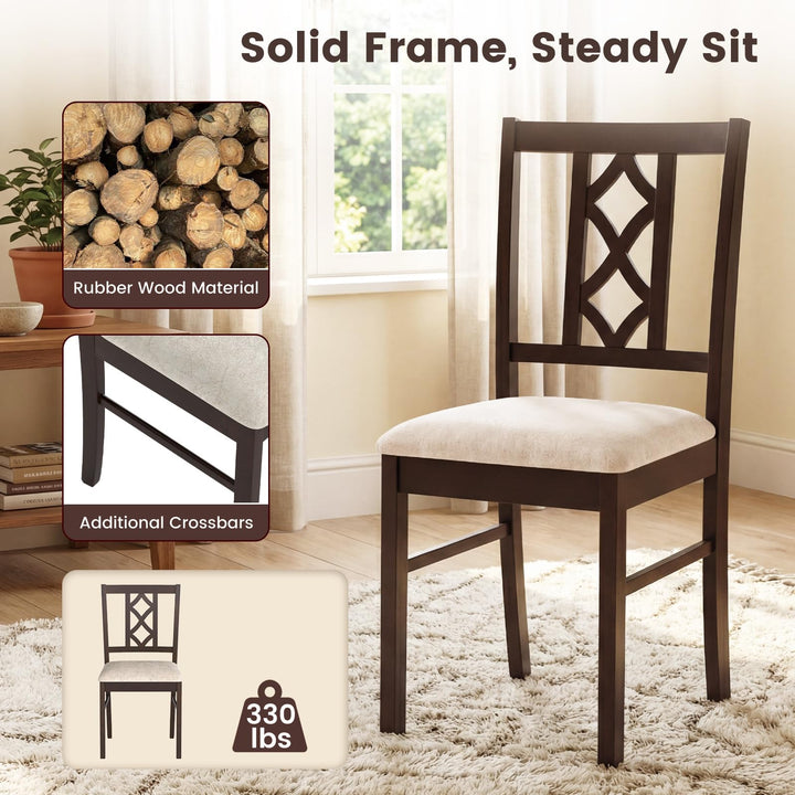 Giantex Dining Chairs Set of 2/4 Rubber Wood Dining Room Chairs