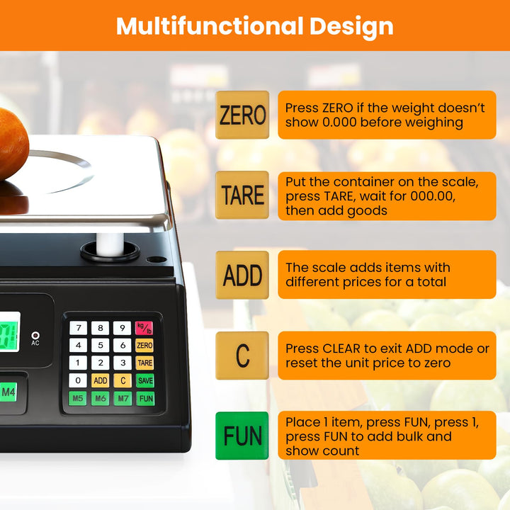 Giantex  88 lb/40 kg Price Computing Scale w/Dual LCD Display &amp; Stainless Steel Platform
