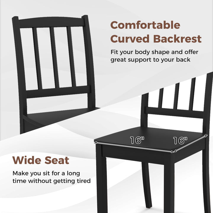 Giantex Farmhouse Dining Chairs Set of 2/4, Modern Kitchen Chairs w/Rubber Wood Legs &amp; Curved Backrest