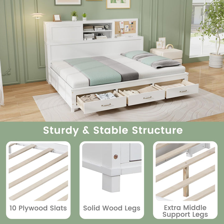 Giantex Full/Twin Size Daybed with 3 Storage Drawers