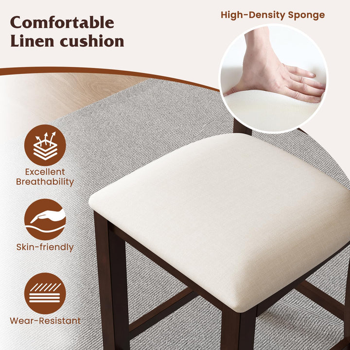 Giantex Farmhouse Counter Height Bar Stools with Footrest (2/4)