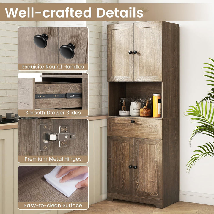 Giantex 67.5" Tall Floor Storage Cabinet w/4 Doors &amp; 1 Drawer