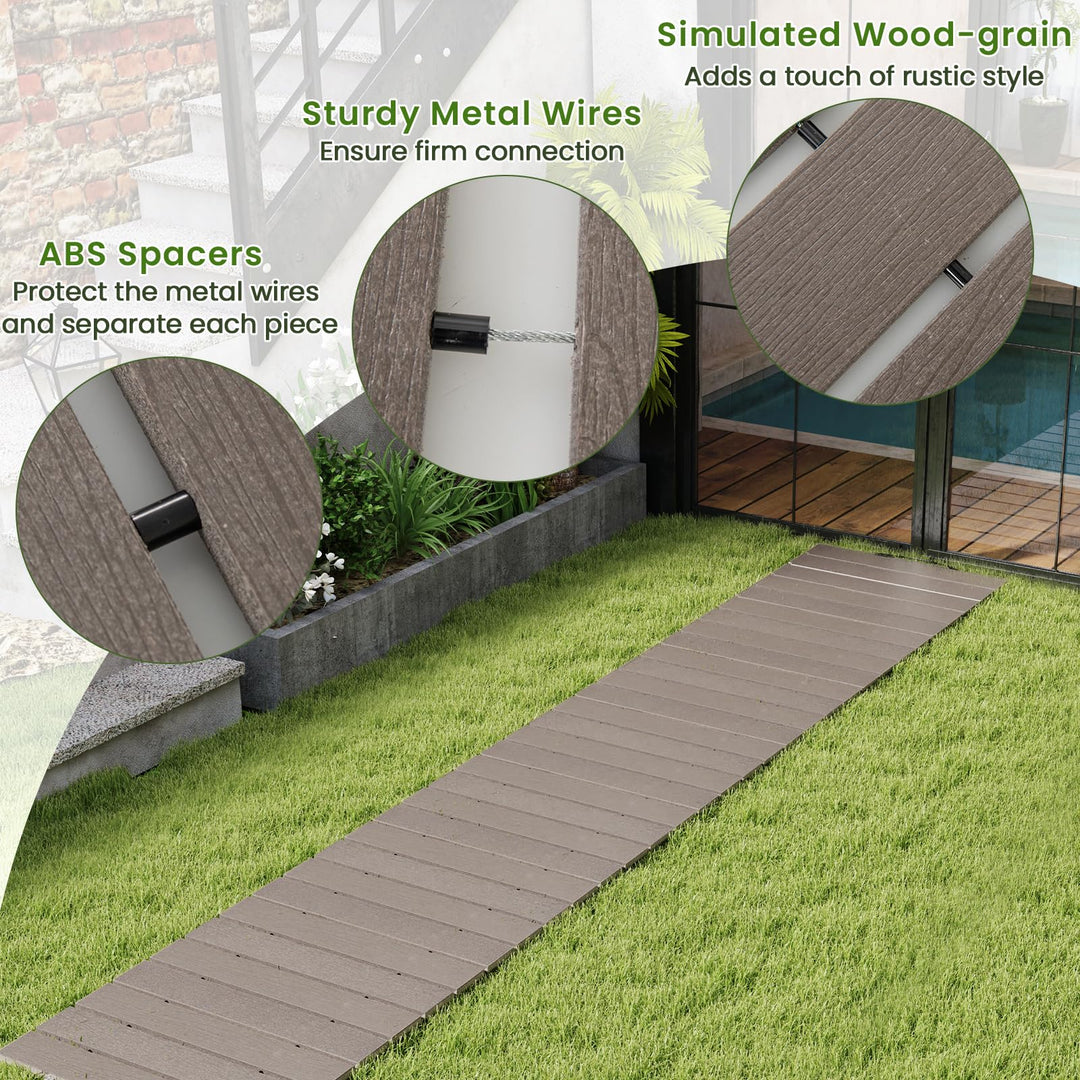 Giantex 8 FT Garden Pathway, Waterproof HDPE Outdoor Walkway with Non-Slip Surface (1/2)