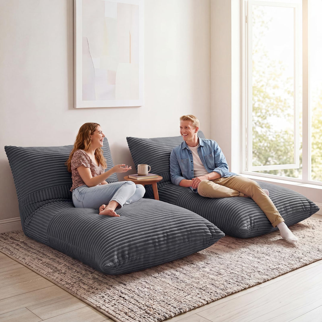 Giantex 3-in-1 Bean Bag Chair with Soft Crushed Sponge &amp; Comfy Corduroy Fabric