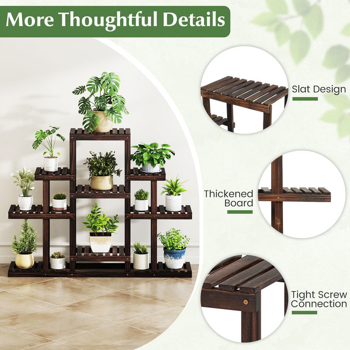 Giantex Plant Stand Indoor &amp; Outdoor 6 Tier Wood Flower Pot Stand for Multiple Plants