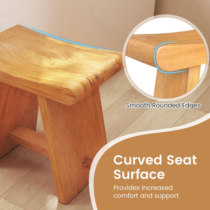 Giantex Teak Shower Bench Stool for Bathroom Fully Assembled Wooden Bath Seat 19.5&