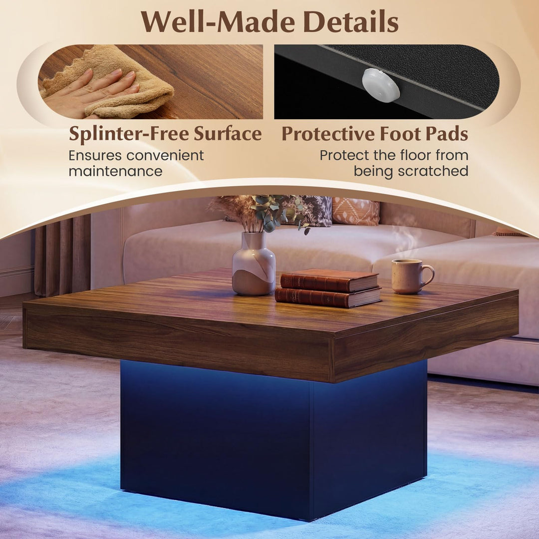 Giantex LED Coffee Table with Remote for Living Room